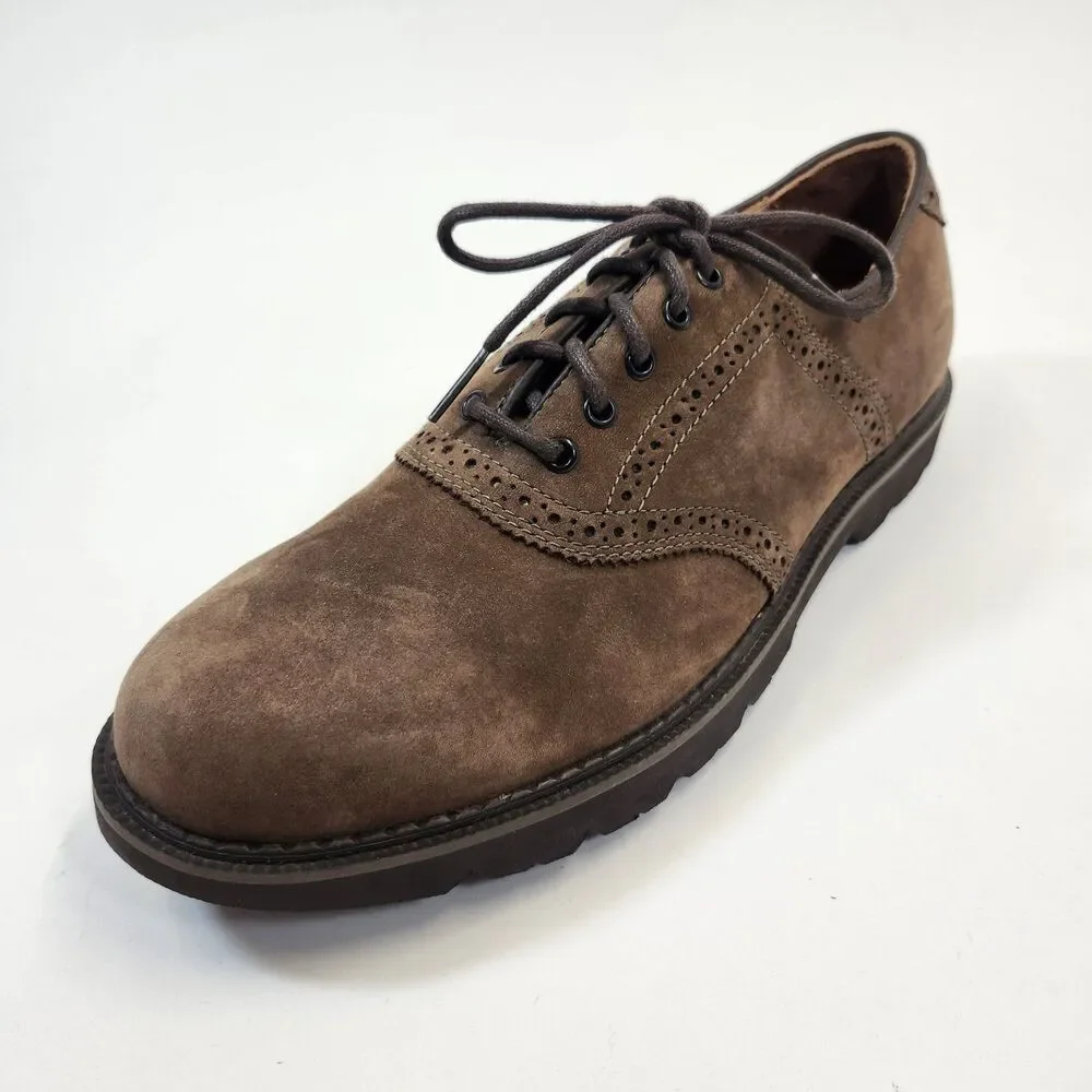 Rockport Shoes Mens 10M Brown Suede Nubuck Oxford Wingtip Brogue Dress M5699